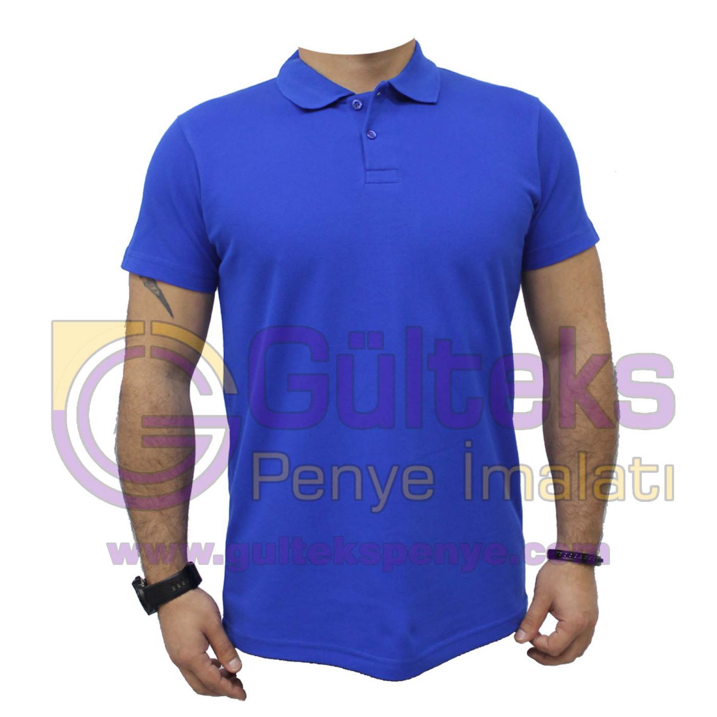 Polo Yaka Penye Pike Saks Mavi-Polo-Yaka-Penye-Pike-Saks-Mavi-004-1